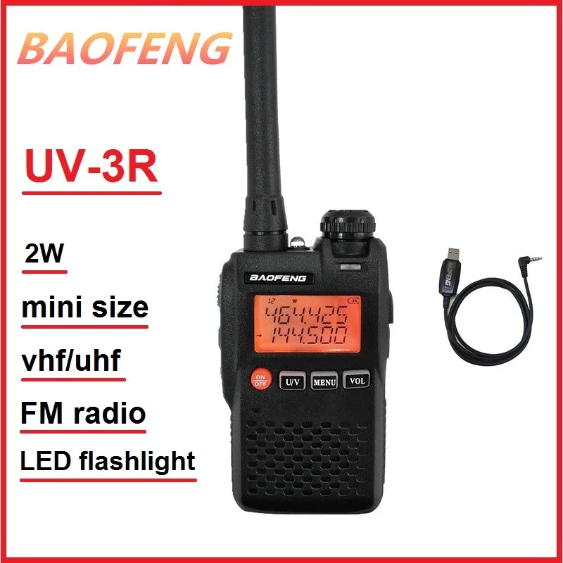 BAOFENG мини-рация VHF УВЧ 2 Вт приемопередатчик Любительский радиоприемник UV 3R