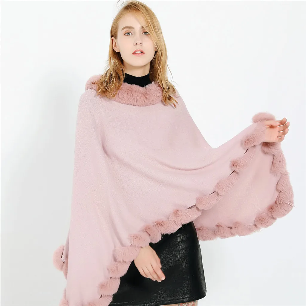Новая зимняя Женская шаль пуловер свитер пальто Верхняя одежда большого размера