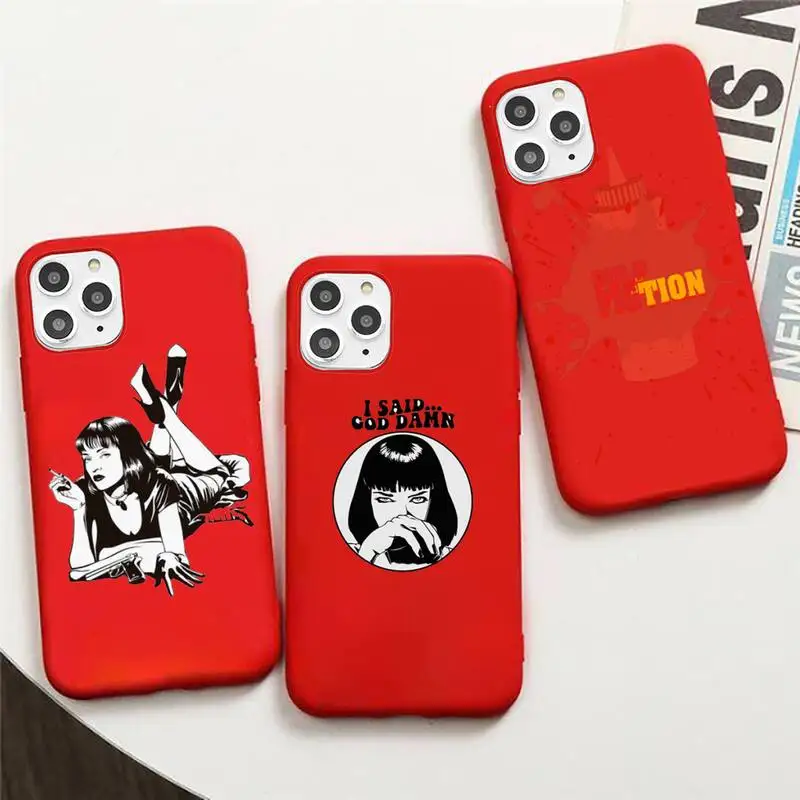 

Greatest movie ever made Pulp Fiction Phone Case Candy Color for iPhone 11 12 mini pro XS MAX 8 7 6 6S Plus X 5S SE 2020 XR