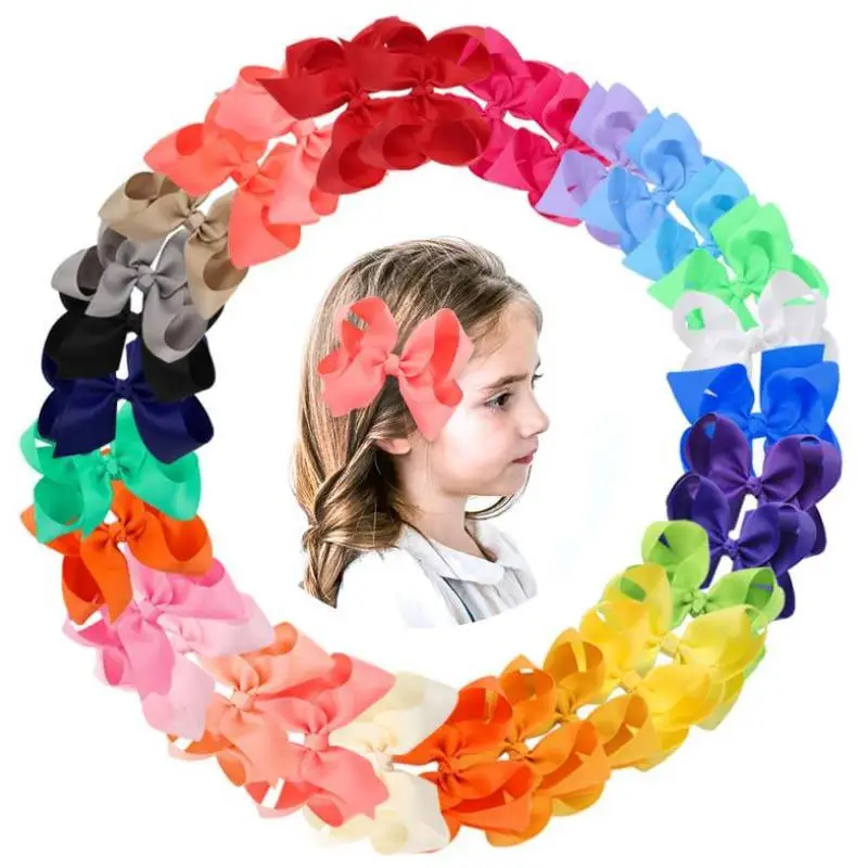 

Банты для волос ручной работы, 60 шт./компл., 4 дюйма, с зажимами под крокодила, детские головные уборы для девочек, аксессуары для волос, беспла...