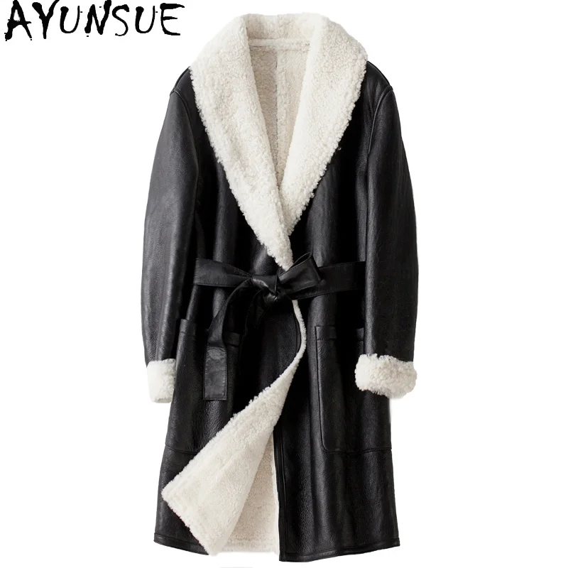 

Natural Sheep Shearing Jacket Women Winter Clothes 100% Real Fur Coat Female Double Faced Fur Jackets Hiver 12018