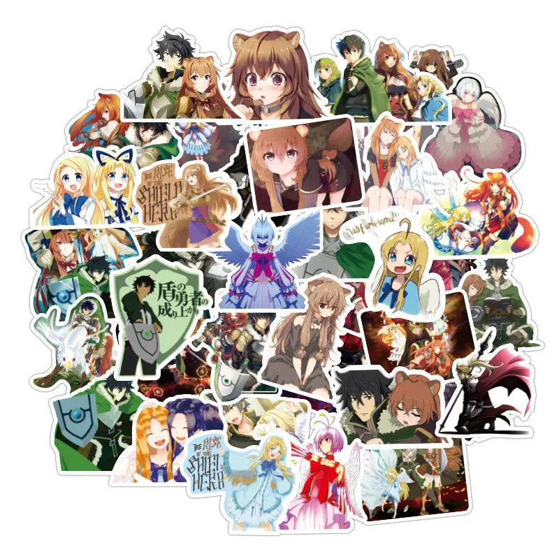 Calcoman&iacute;a de Anime The Rising of the Shield, pegatinas de Raphtalia y Filo, monopat&iacute;n impermeable, pegatina para ordenador port&aacute;til, 50 Uds.-0