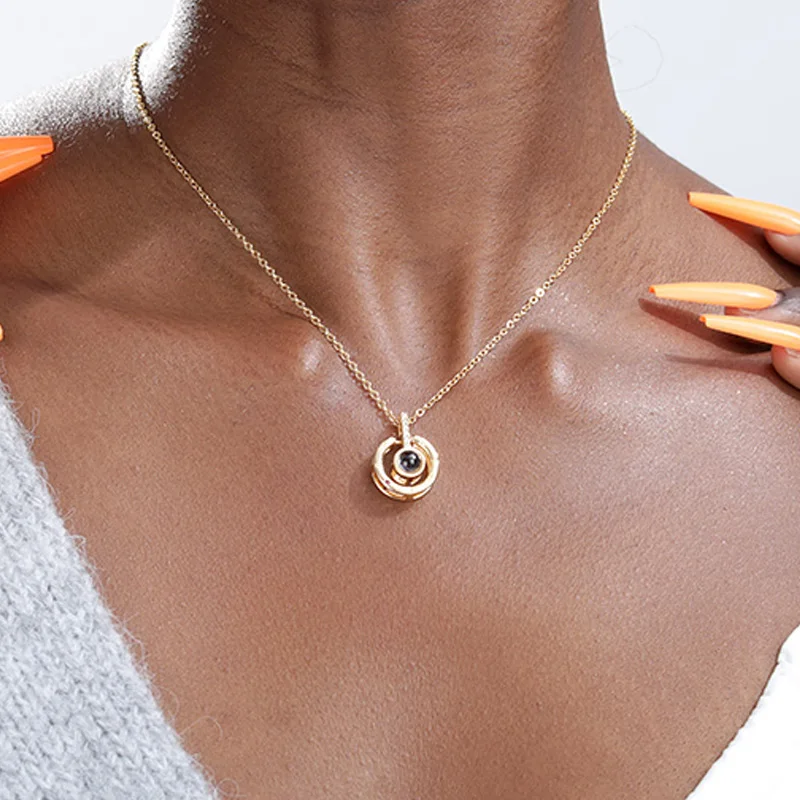 100 Languages I Love You Letter Necklace Projection Pendant Women Jewelry Collier Femme Bijoux Collares De Moda 2019 | Украшения и