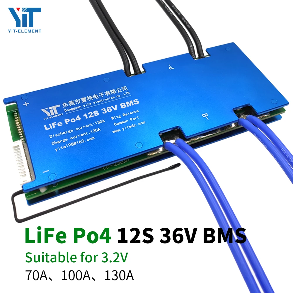 

12S 36V Lithium battery 3.2V power protection board temperature protection equalization function overcurrent protection BMS PCB