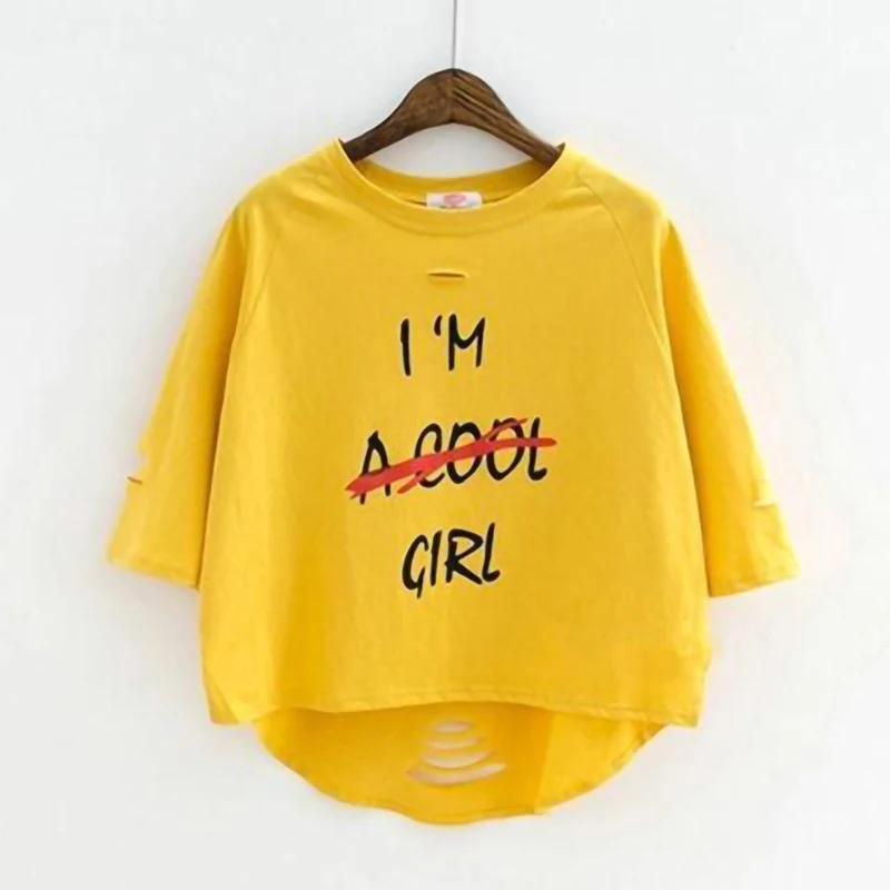 Женская футболка с коротким рукавом Повседневная большого размера рваными