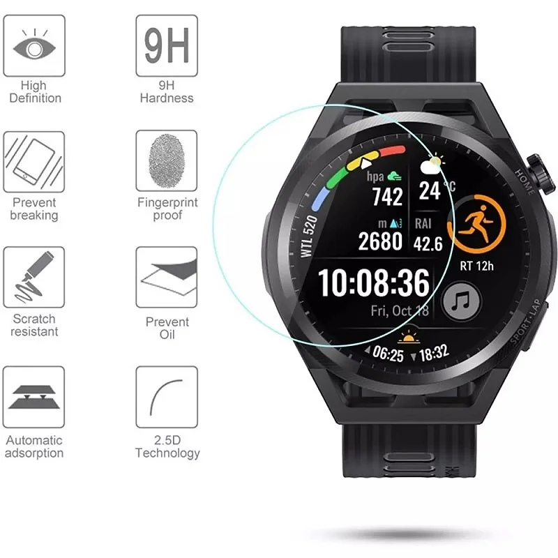 

100 шт., защитная пленка для экрана смарт-часов Huawei GT 3 46 мм GT Runner GT3 Pro, закаленное стекло 43 мм, защитная пленка против царапин