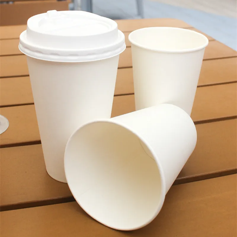 50 шт. белая Одноразовая чашка для кофе с горячим напитком молочный чай толстая