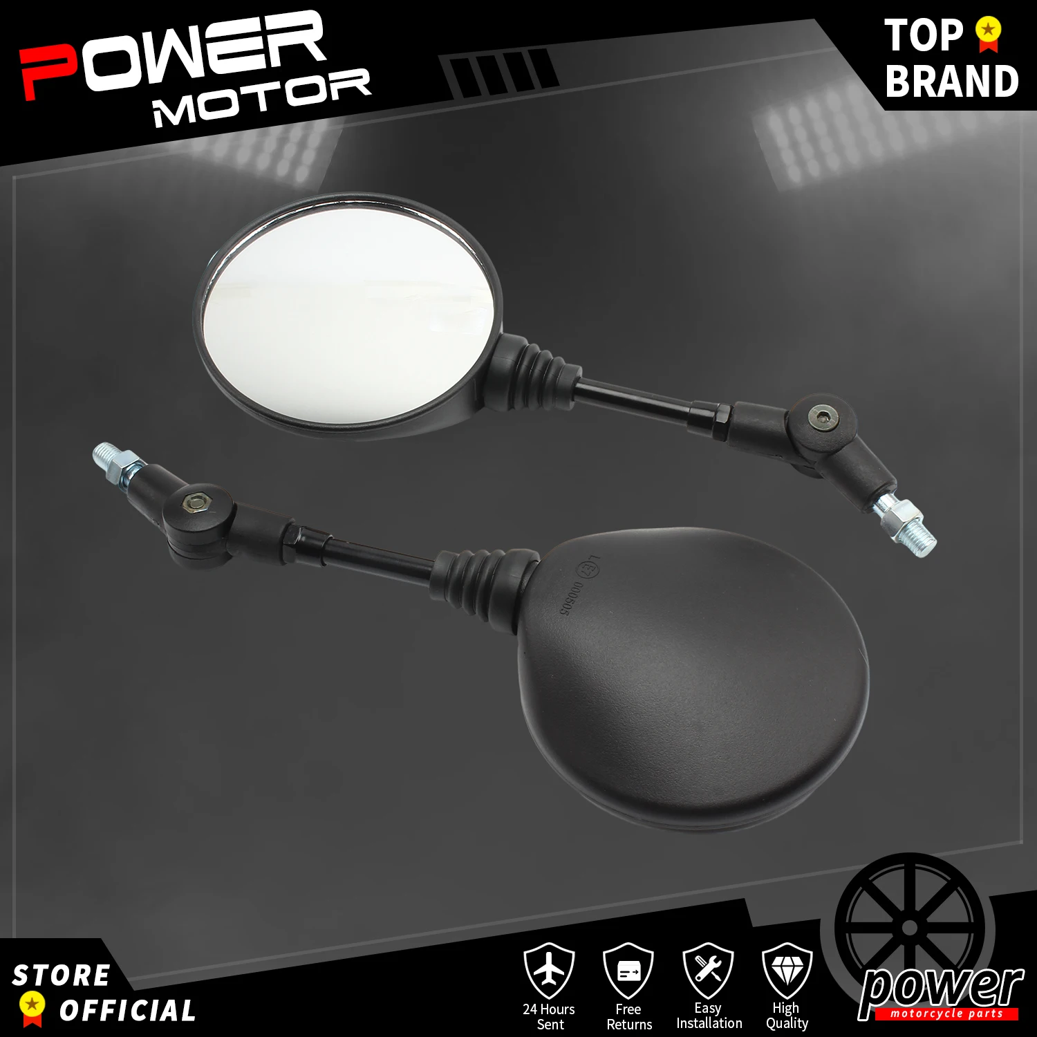 

2pcs Foldable Round 10MM Scooter Rear Mirror Motorcycle Side Mirror for Motocross Accessories for Bike Rearview Mirrors