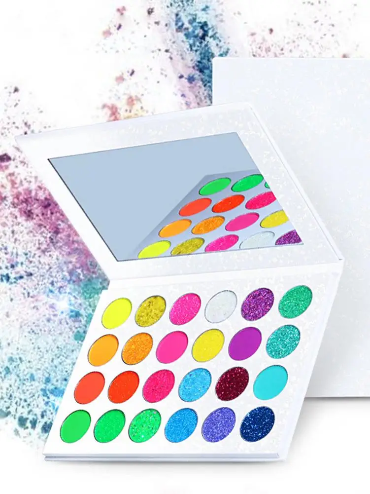 

24 Color Matte Glitter Eyeshadow Palette Natural Makeup Powder Bright Color With Glitter Powder Warm Color Eyeshadow Palette