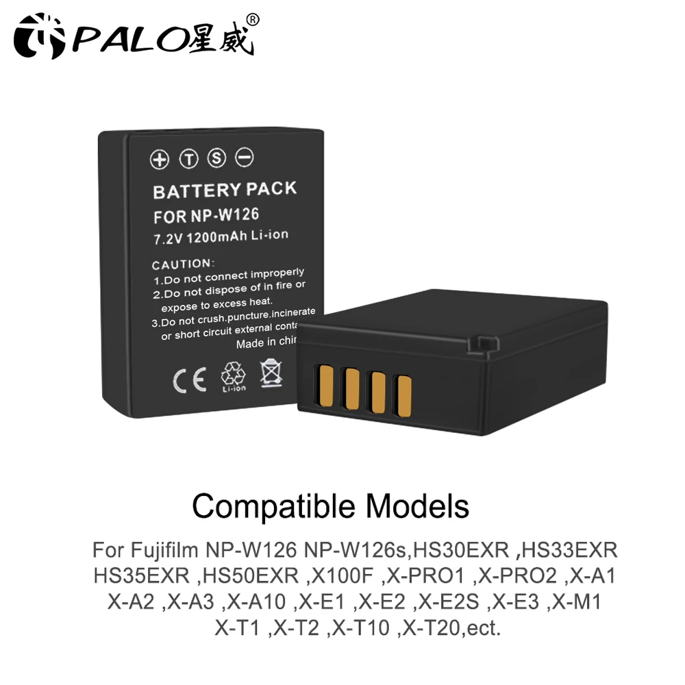 PALO 4 шт Цифровые Батареи NP-W126 батареи камеры для FUJL X-E3/2/1 Pro1/2 X-E2S/100F/M1/A1/2/10 X-T1/2/10/20