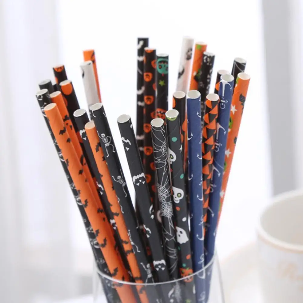 25 шт. бумажные трубочки в полоску с черными усами Свадебные соломинки вечерние