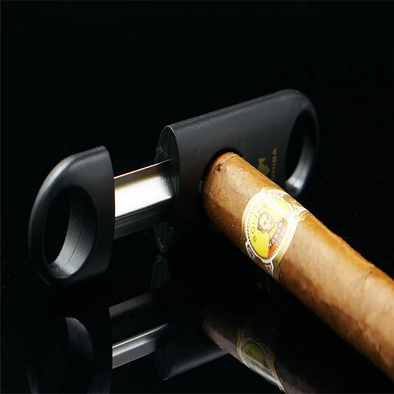 2019 COHIBA Plastic Cut Stainless Steel Blade Cigar Cutter Sharp Sigaar Cutting Tool Cigars Guillotine Pocket | Дом и сад