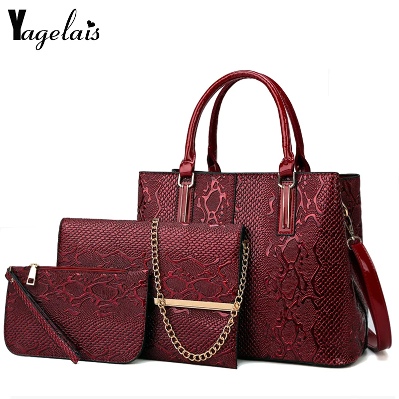 3 шт. женские сумки под змеиную кожу набор высококачественных сумок из