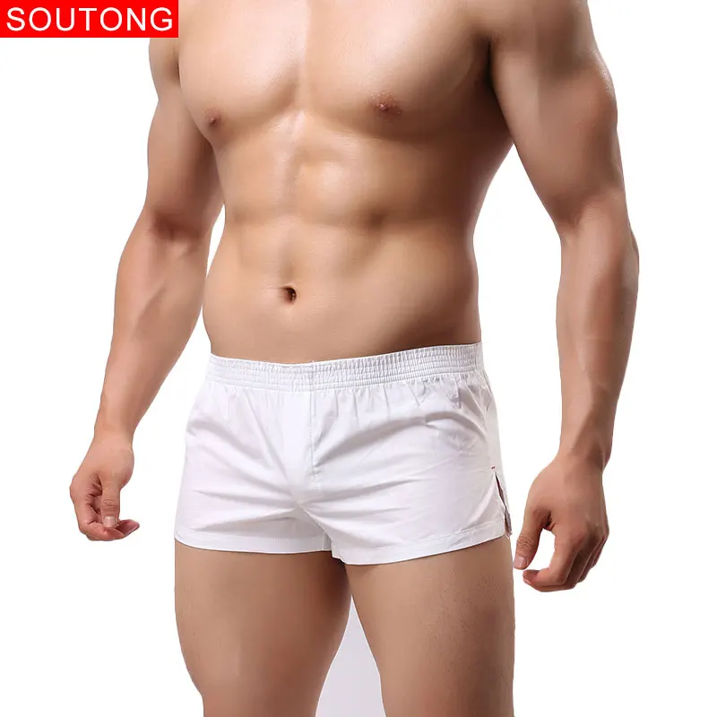 

Soutong 3Pcs/lot Sexy Men Underwear Boxers Cotton Comfortable Loose Trunks Cueca Boxer Shorts Fashion Print Men Home Underpants