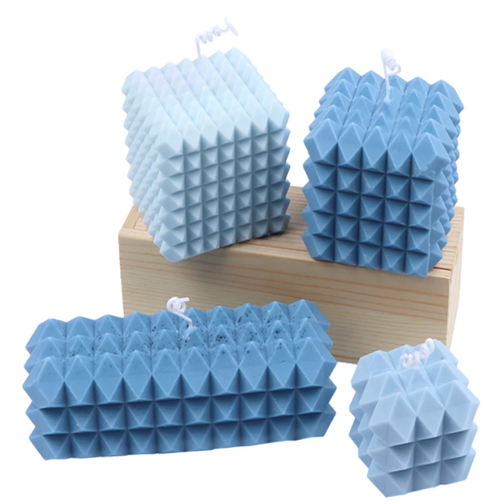 

3D Korean Rubik Cube Hexagonal Cut Aroma Rhombus Soy Wax Candle Silicone Mold Geometry Square Handmade Soap Mould Making Tool