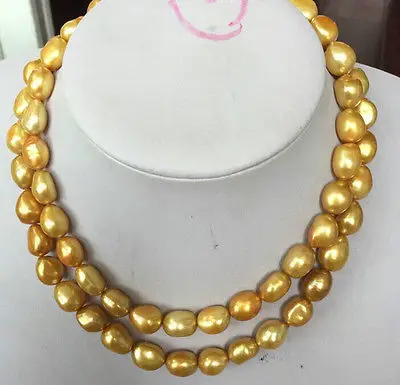 

Двойное ожерелье с золотым жемчугом, Южная море, 9-10 мм, 32 дюйма
