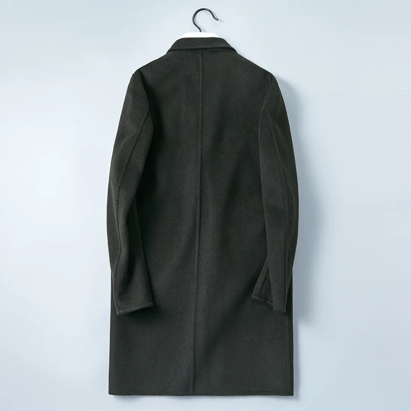 Классическое рождественское Подарочное мужское шерстяное пальто с двумя