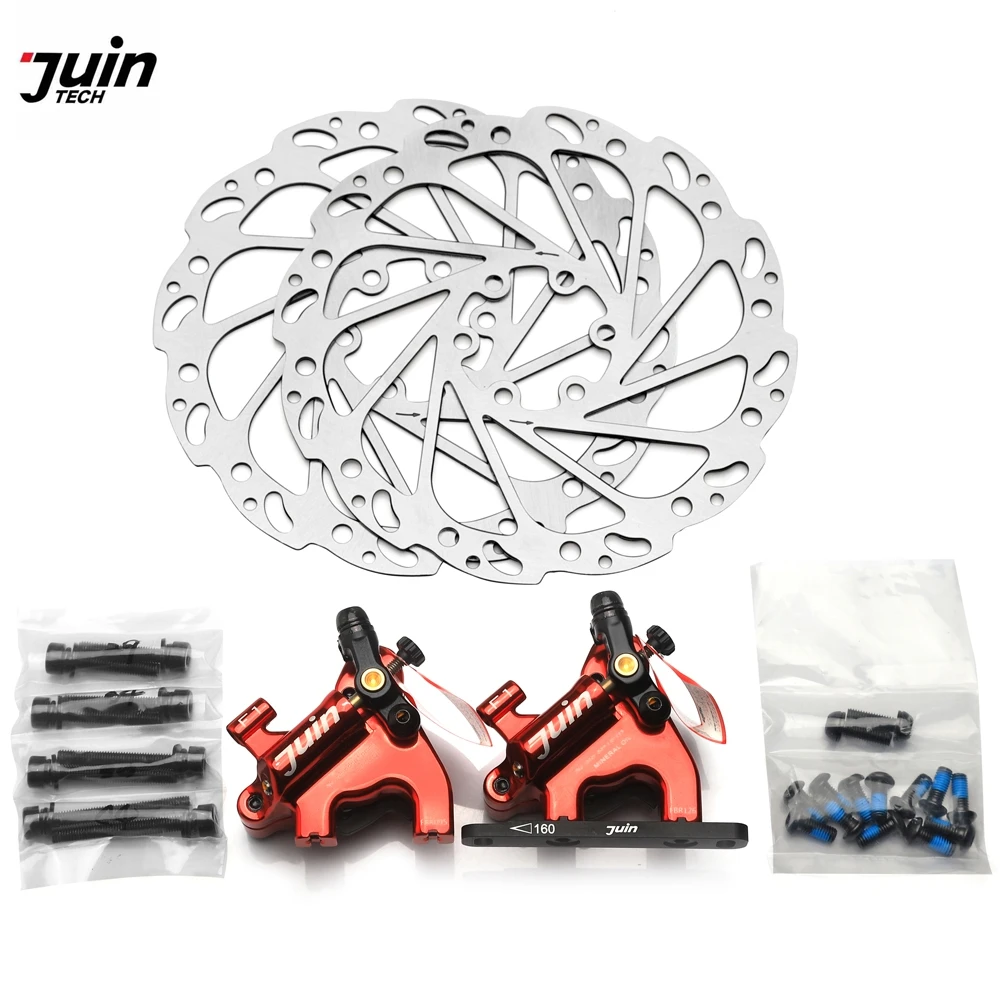 

Juin Tech F1 Flat Mount Disc Brake CX Dual Side Actuation BIke Hydraulic Caliper Rotor 160mm Line Pull Disc Brake Road Brake