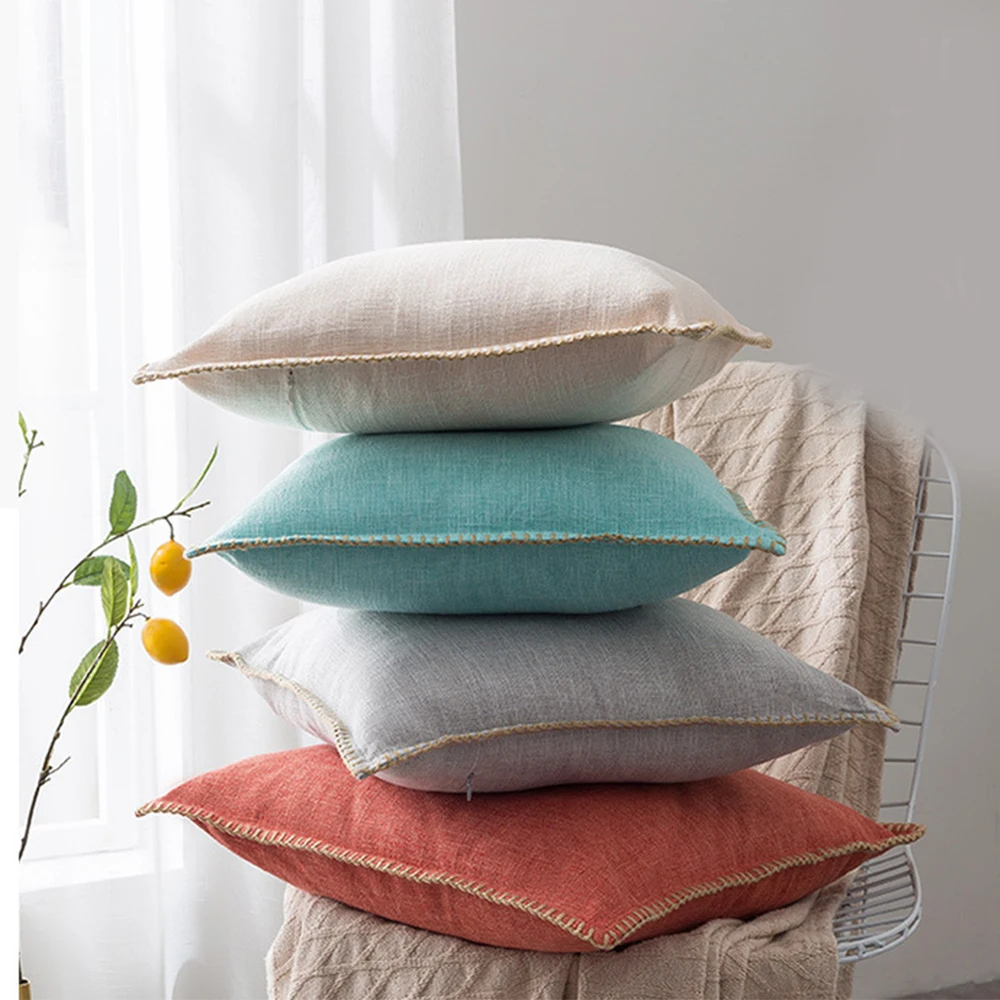 Простая льняная шерстяная боковая наволочка чехол для дивана домашний декор