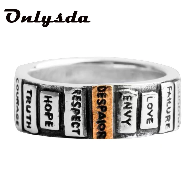 

Onlysda GothicLetter Ring Stainless Steel Jewelry 2021 Aesthetic Couple Love Female Accessories Wedding Anel Free Shipping