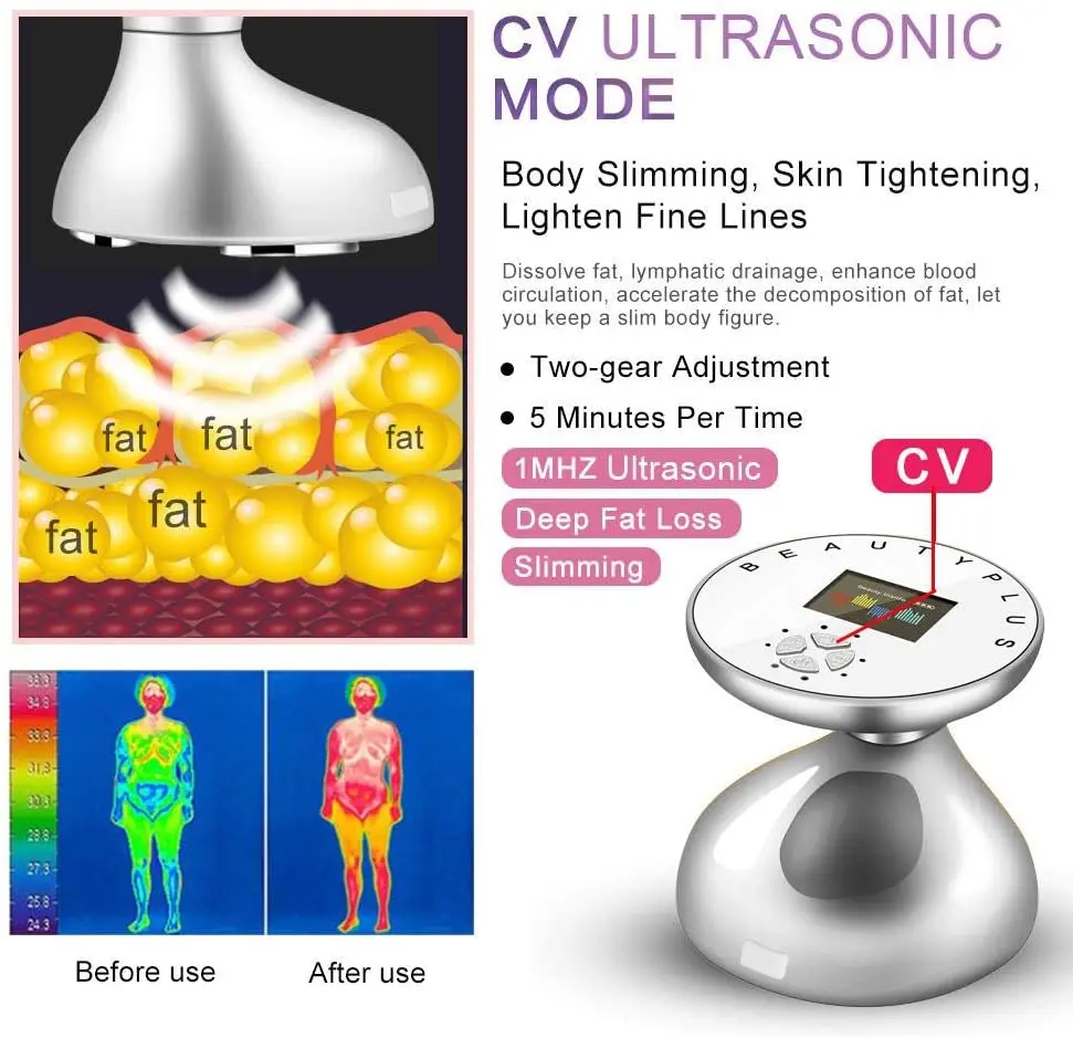 Koop Rf Ultrasone Vet Cavitatie Machine Led Gezicht Licht Therapie Vet Brander Machine Huidverstrakking Apparaat Ems Lichaam Vermagering Massager