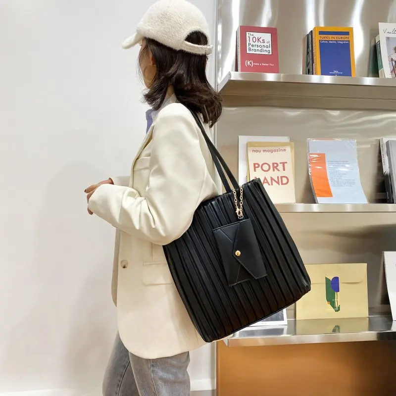 

Handbag Shoulder Bag For Women Luxury Bags Women's Famous Bags Female Pu Leather Bags 2020 Main Ladies Fashion Stripe Bag