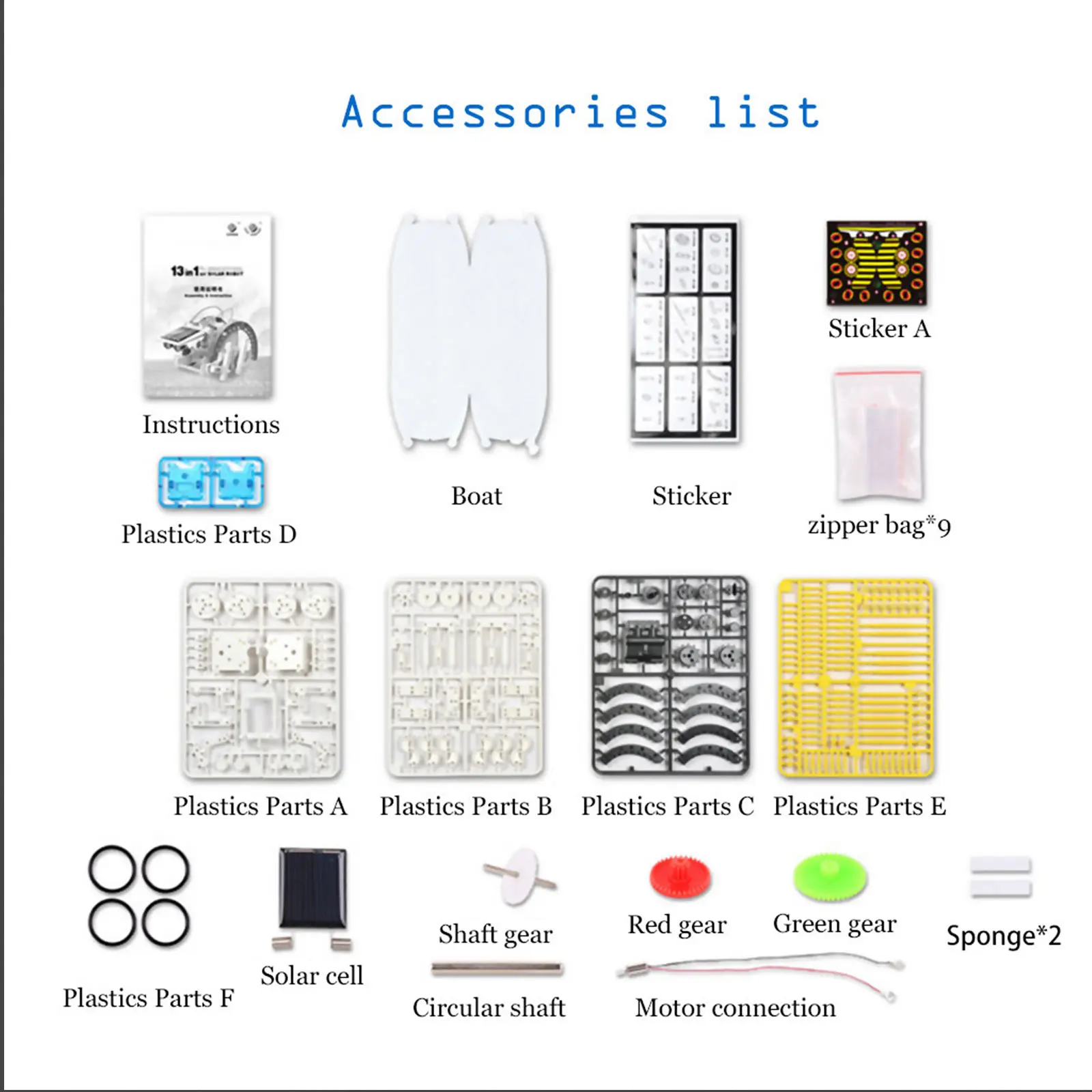 

13 In 1 Assembling Robot Set Plastic Robot Kit Solar Powered Educational Toy DIY Robotics Hands-On Building Toys For Children