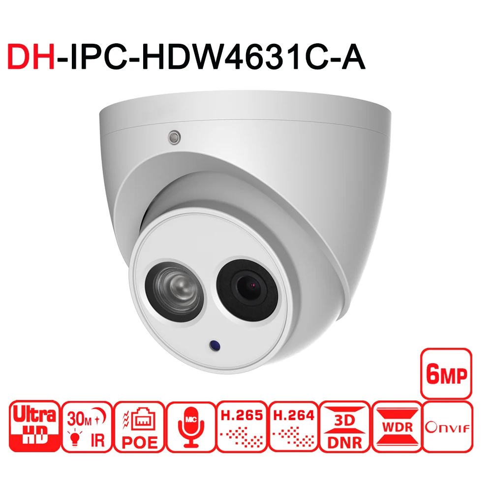 Сетевая камера POE 6 МП IPC HDW4631C A со встроенным микрообновлением HDW4431C модель камеры 4