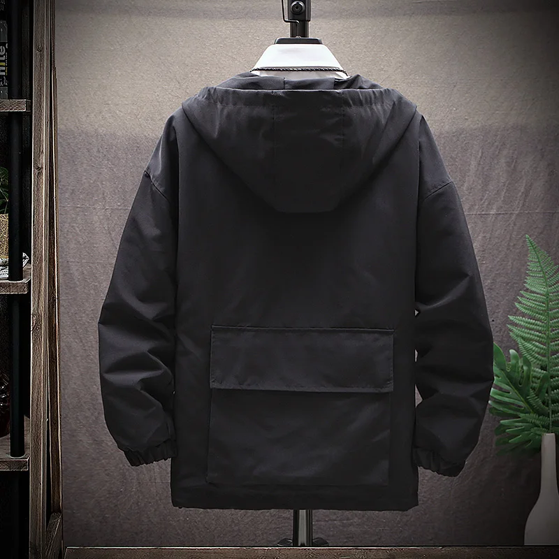 Мужская куртка с капюшоном HCXY2019 Повседневная модная большими карманами для