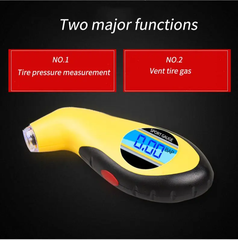 

Auto Motorcycle Tyre Pressure Digital Meter Mini Diagnostic Tool Car Detector Tire Pressure Gauge Portable LCD Display