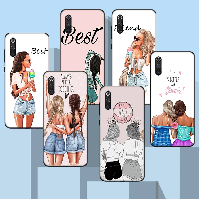 

Girls Best Friends Forever BFF Black Phone Case For Xiaomi Redmi Note 10 Pro 10S 9S 8T 7 8 9 9A 9C 9T 8A 7A 6A 5 6 Cover Capa