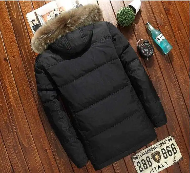 

2021 Mannen Mode Dikke Warme Bontkraag Capuchon Waterdicht Jaqueta Masculina Overjas Winter Heren Donsjack Parka Katoen