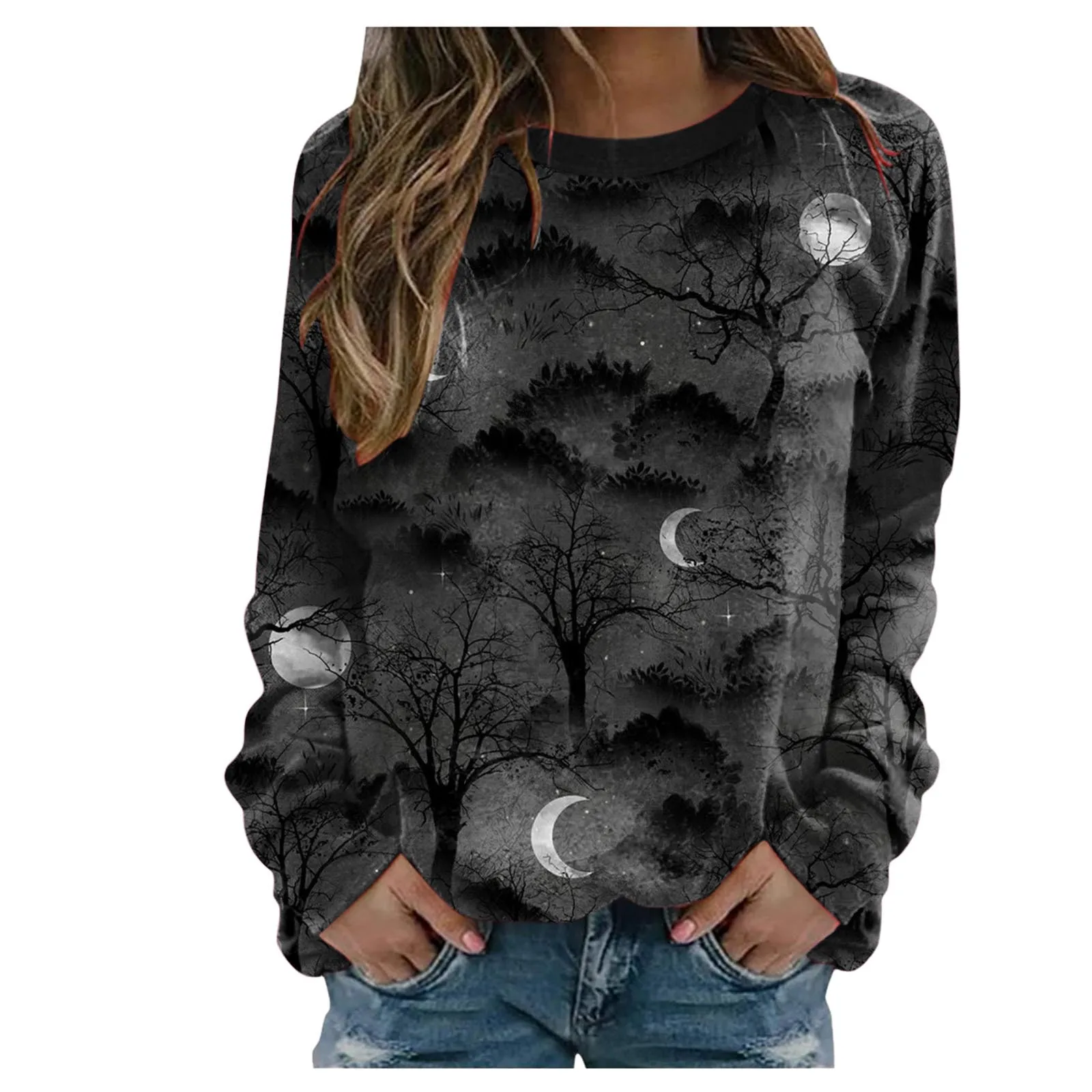 

Женские толстовки с капюшоном, рубашка с принтом на Хэллоуин, свитшот с длинным рукавом, Свободный пуловер, топ, блузка, женская футболка