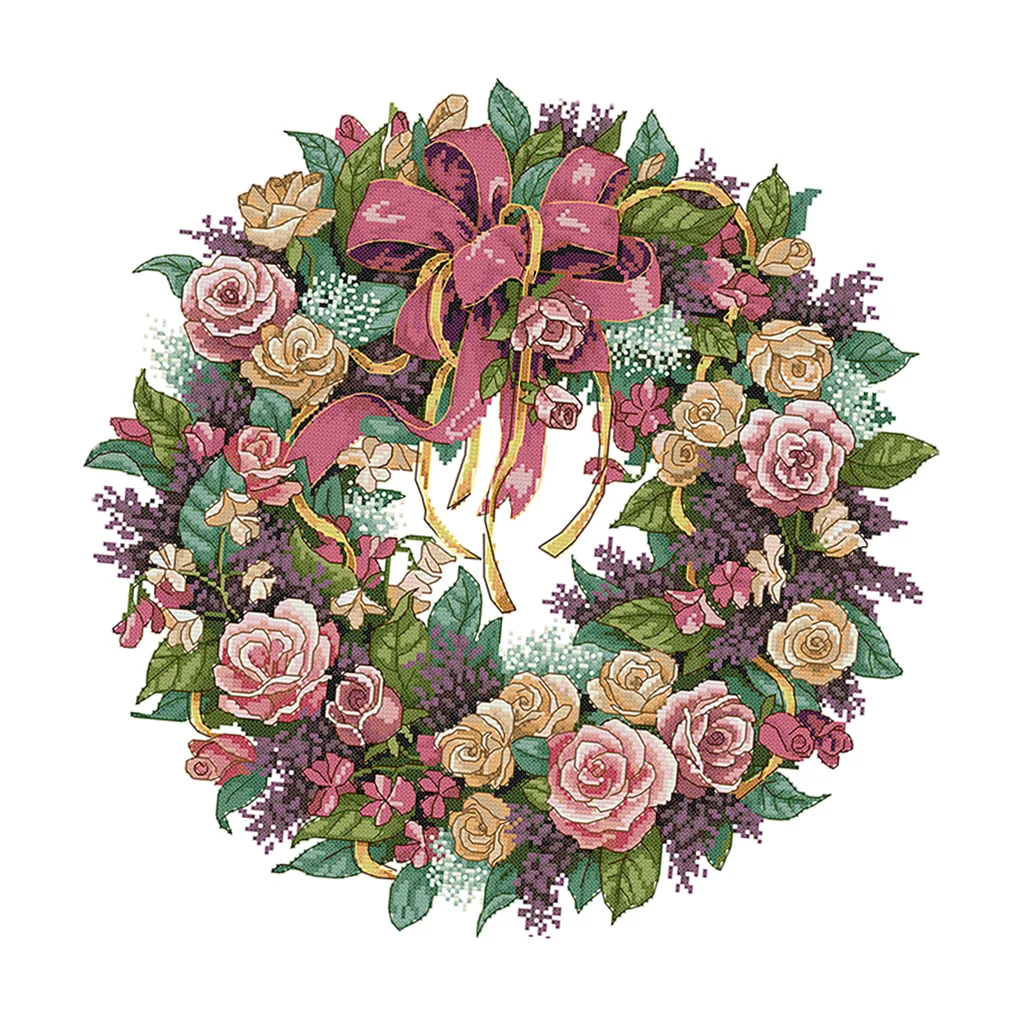 Набор для вышивки крестиком с цветочным узором рукоделие начинающих детей и