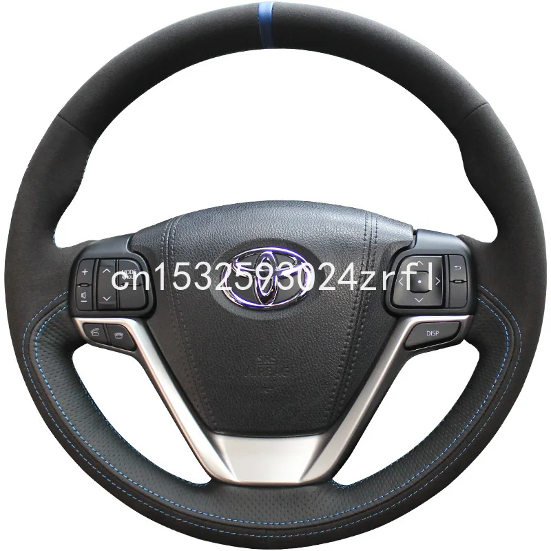

DIY Black Leather Car Steering Wheel Cover for Toyota Highlander Prado Corolla Tundra CROWN