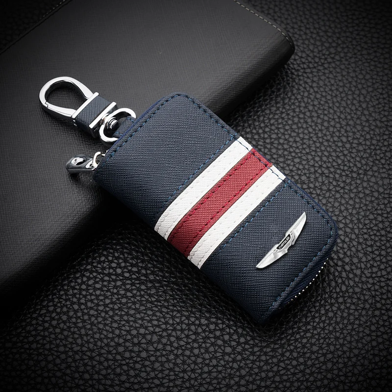 

For Chrysler Pacifica 300 Ypsilon Delta 300C 200 150 S EV Leather Car Key Case key chain key cover With Chrysler logo Auto parts