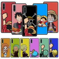 l luffy o one p piece anime phone case for huawei p30 pro p40 lite e p smart z y6 y7 2019 soft silicone black cover couqe funda