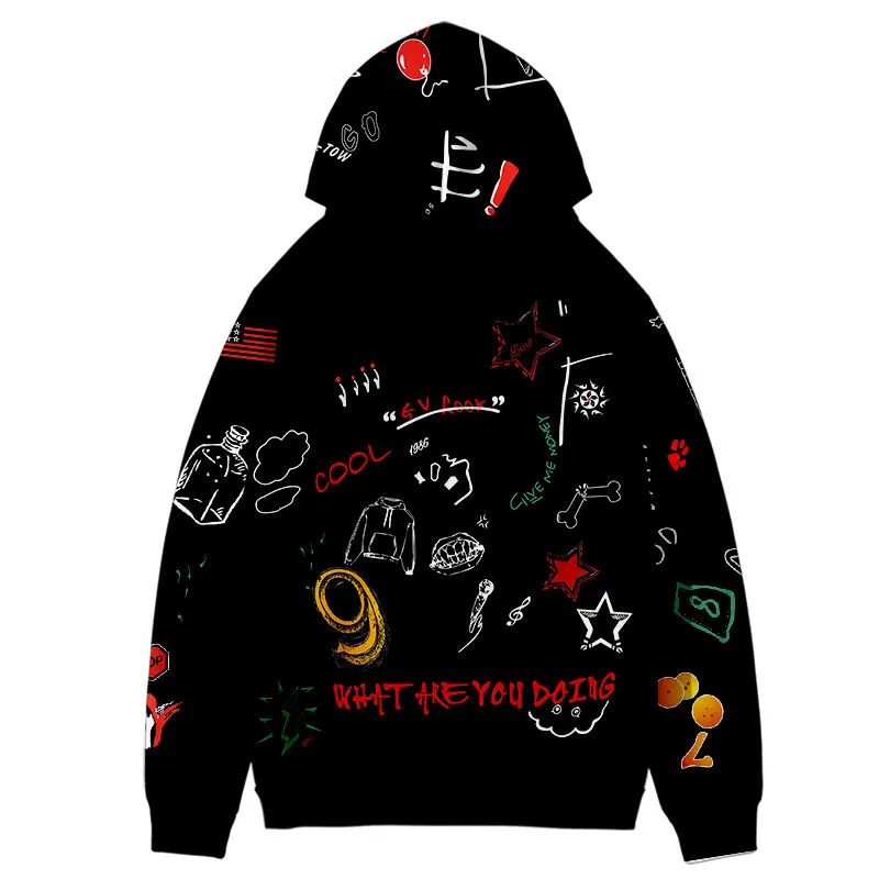 

Hot search Anime Hip Hop Harajuku Sweatshirt 3D Kids Casual Top Popular Graffiti Design Boy/Girl Hooded Girl Student Hoodie