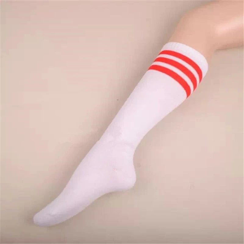 Длинные хлопковые носки для женщин до колена женские полосатые длинные дышащие