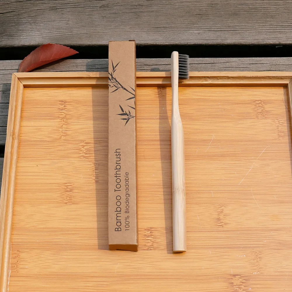 Зубная щетка с бамбуковым углем Экологичная биоразлагаемая из натурального