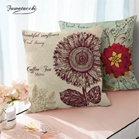 fuwatacchi retro plant pattern cushion cover flowers pillowcases for home sofa living room decorative pillow covers 45x45cm