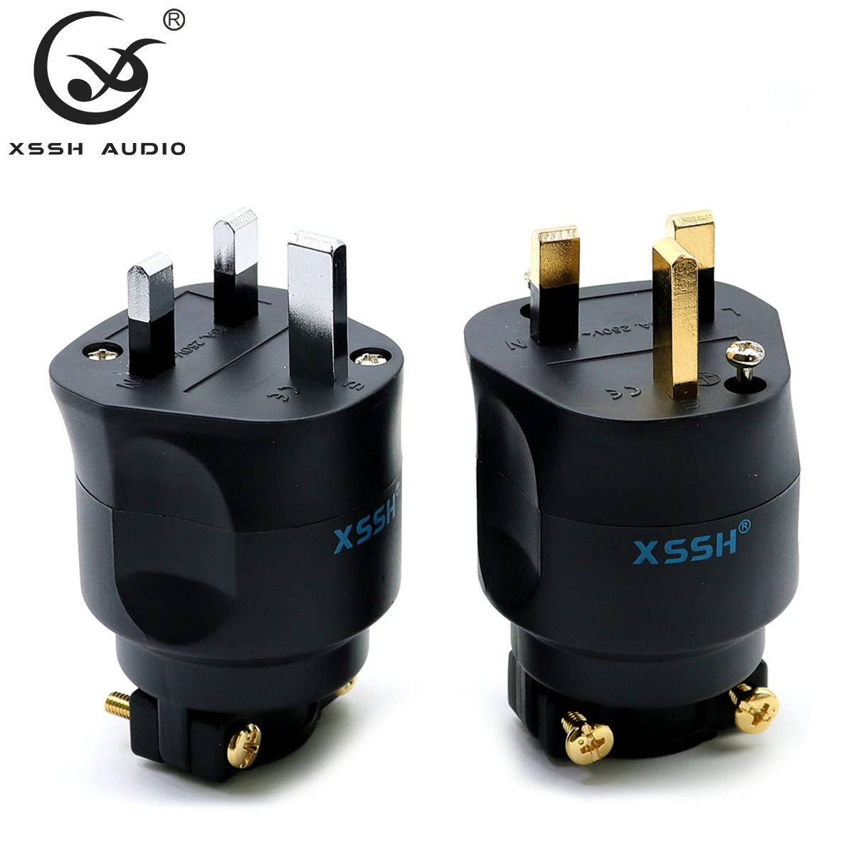 

XSSH Audio HiFi DIY OEM Hi-end Acoustic Sound System AC Power Electric Plug Pure Copper 3 Pin UK British 13A Fuse Connector Jack