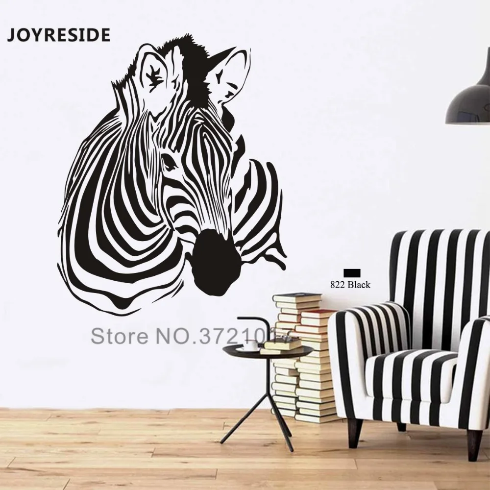 JOYRESIDE, Зебра, наклейка на стену с животными, виниловая наклейка, Декор, интерьер, искусство, дизайн гостиной, дома, спальни, общежития, украшение, фреска, A202