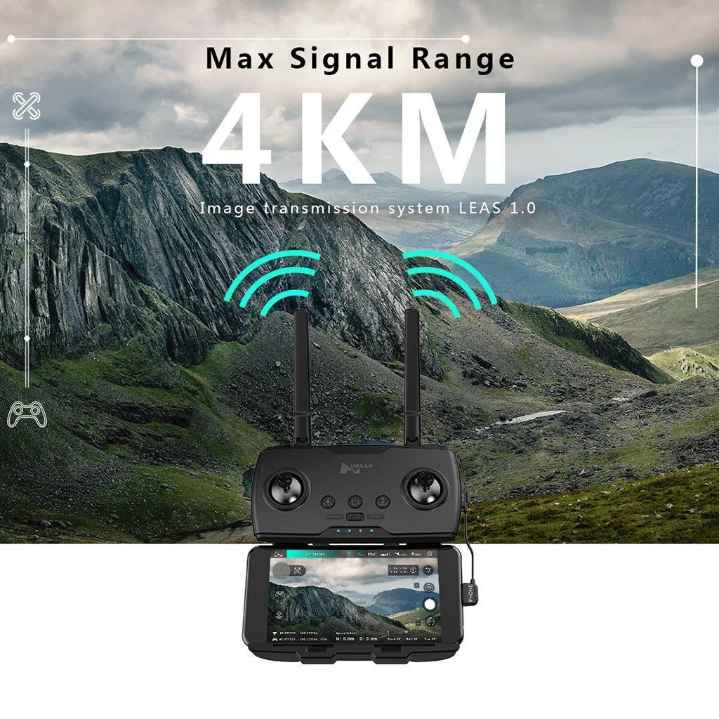 Hubsan high quality collapsible drone altitude stability ZINO PRO GPS 5G 4KM FPV with 4K UHD camera 3-axis movable gimbal | Игрушки и