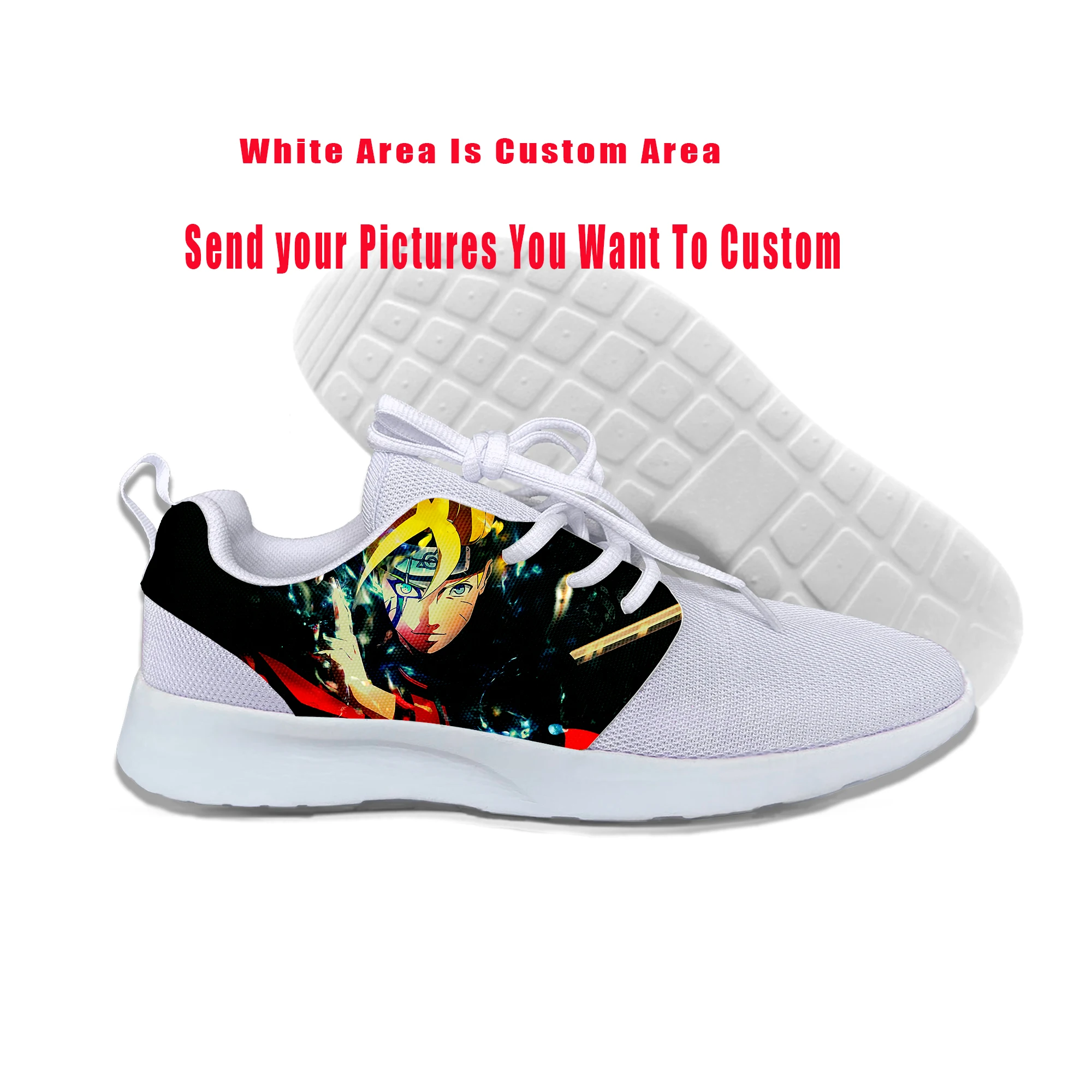 3D Print NARUTO NEXT GENERATIONS Cuten Boy Boruto Shoes Lightweight-Breathable Custom DIY Fashion Sports Leisure shoes | Обувь