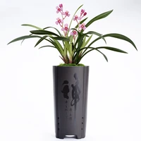 indoor green plant desktop potted gentleman orchid hanging orchid special pot ceramic high pot large breathable purple sand pot