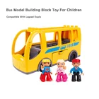 Строительные блоки большого размера, детские игрушки, большой город, самодельный автобус, Игрушечная модель автомобиля, можно ездить на 6 Минифигурок, обучающие игрушки для мальчиков и девочек