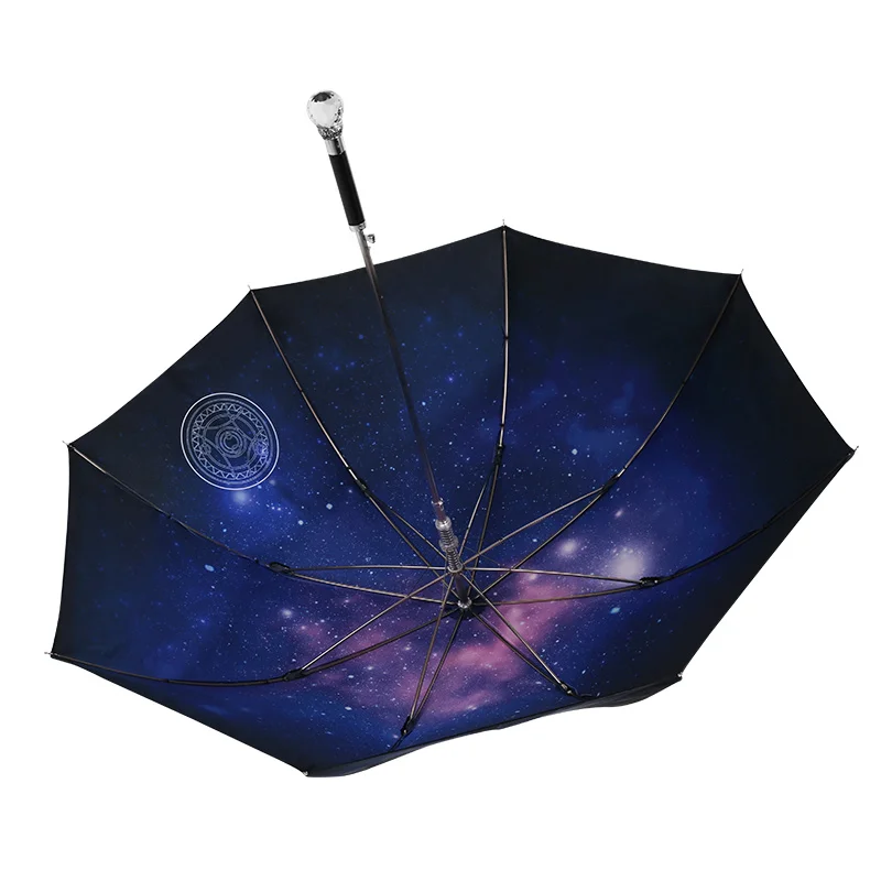 Складной зонт с изображением карты галактики золотой креативный зонтик от