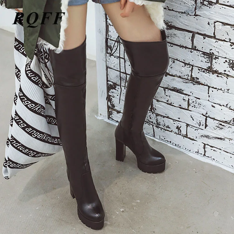 2019-2020 г. Осенне-зимние сапоги выше колена Женская пикантная обувь на очень