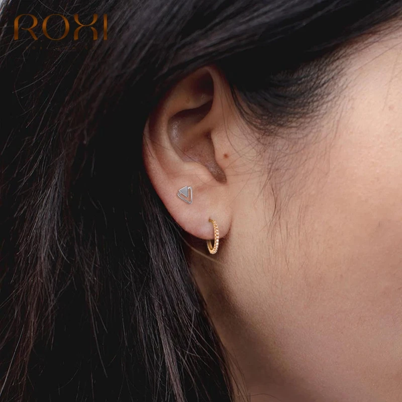 Женские серебряные серьги-гвоздики с фианитом | Украшения и аксессуары